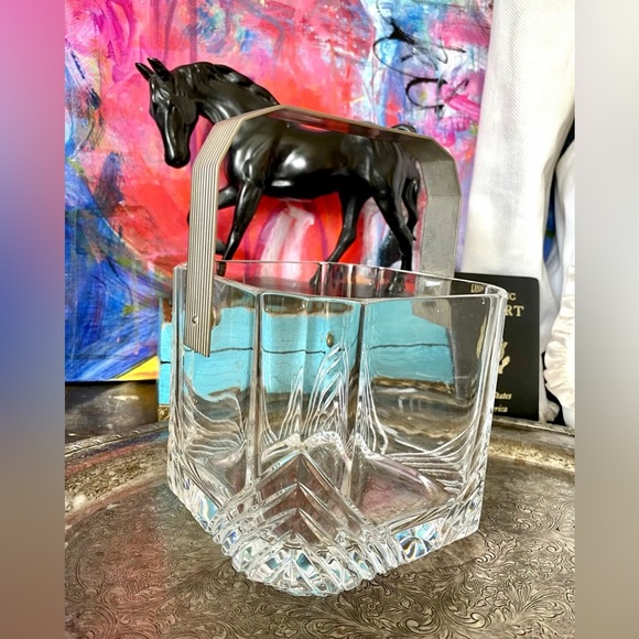 Rare Vintage GUCCI Crystal Champagne Wine Cooler Ice Bucket Barware Decor GG ❤️ - Picture 9 of 11